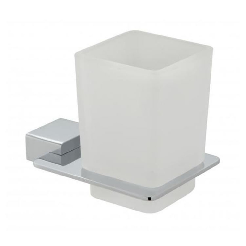 Vado Phase Frosted Glass Tumbler & Holder Image 1