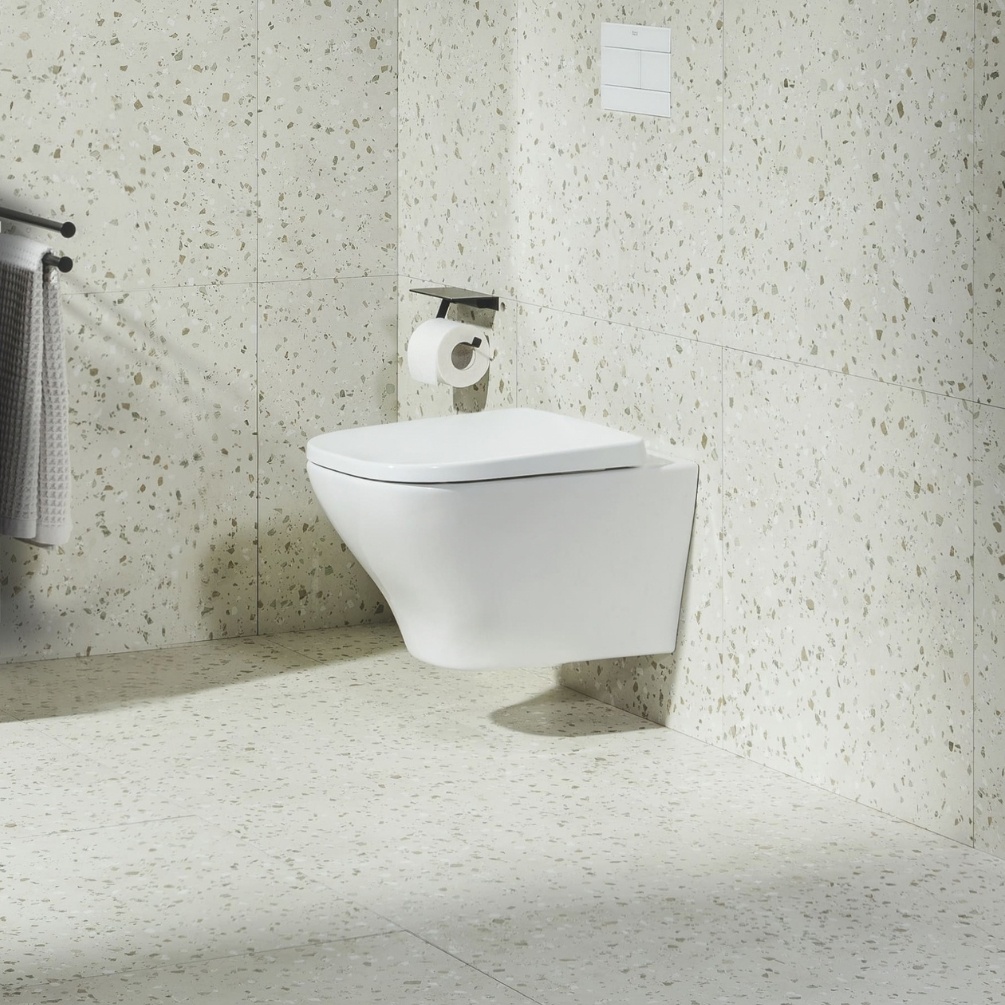 Lifestyle image of the Roca Optica Wall Hung Toilet