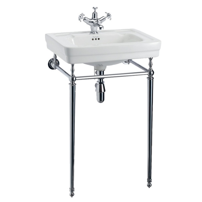 Product Cut out image of the Burlington Contemporary 580mm Basin & Chrome Washstand