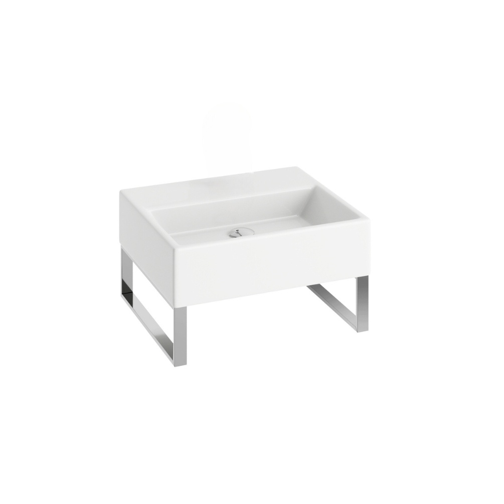 Product Cut out image of the Abacus Concept Pure 500mm Basin with Polished Stainless Steel Towel Hangers with 0 Tap Holes