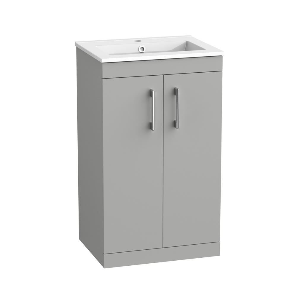 Tavistock Kew 500mm Matt Light Grey Freestanding Vanity Unit & Basin