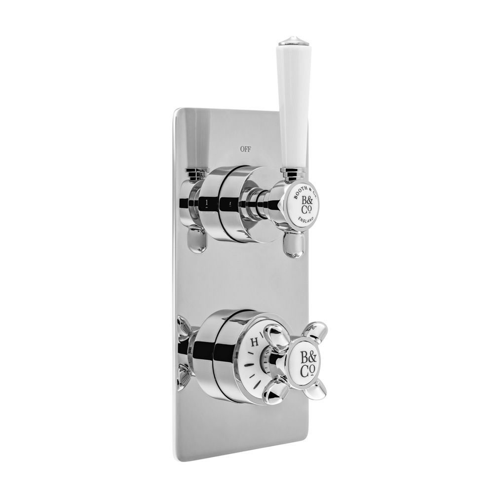 Booth & Co. Axbridge Chrome 2 Outlet 2 Handle Thermostatic Shower Valve