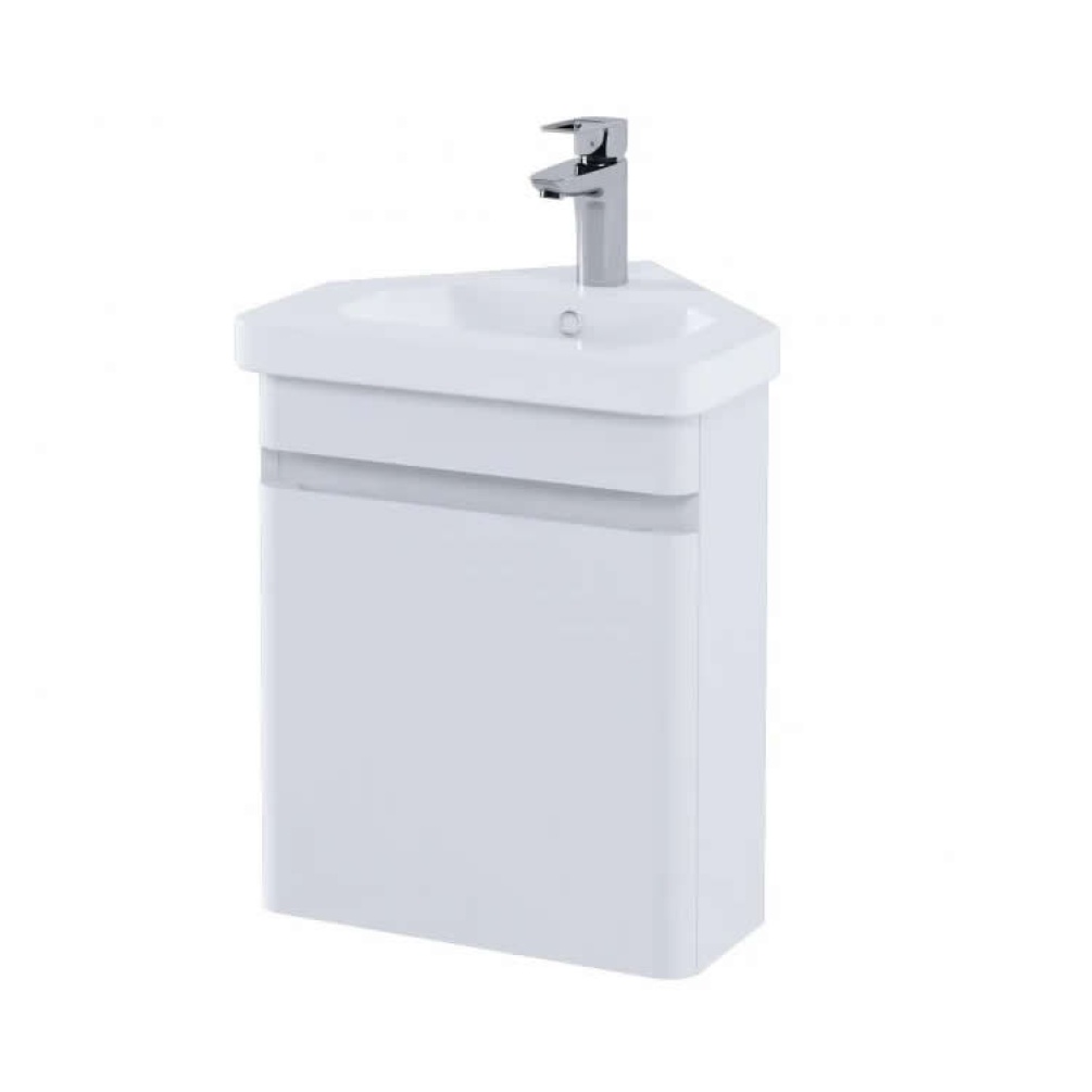 Photo Of RAK Resort Matt White 450mm Corner Cloakroom Vanity Unit