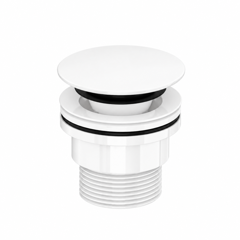 Cut out image of the Victoria + Albert Kit 25 Quarrycast White Universal Basin Waste