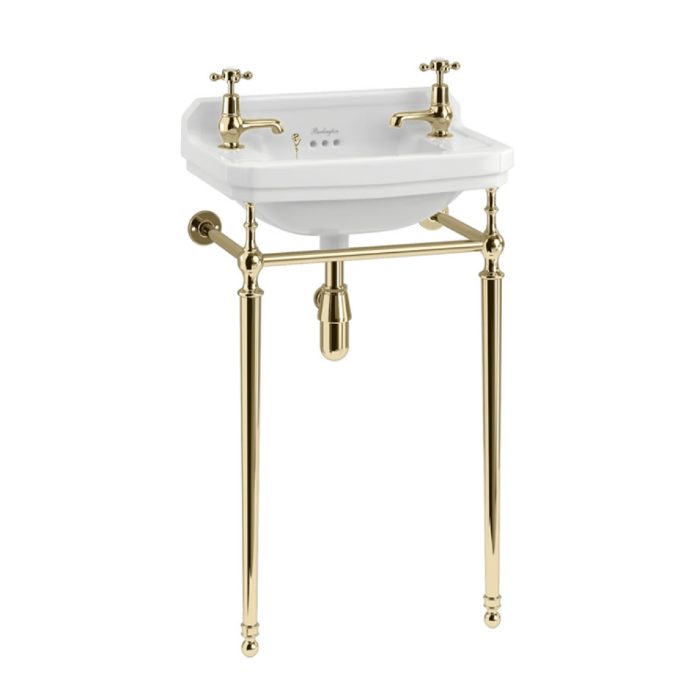 Product Cut out image of the Burlington Edwardian Cloakroom 515mm Basin & Gold Washstand