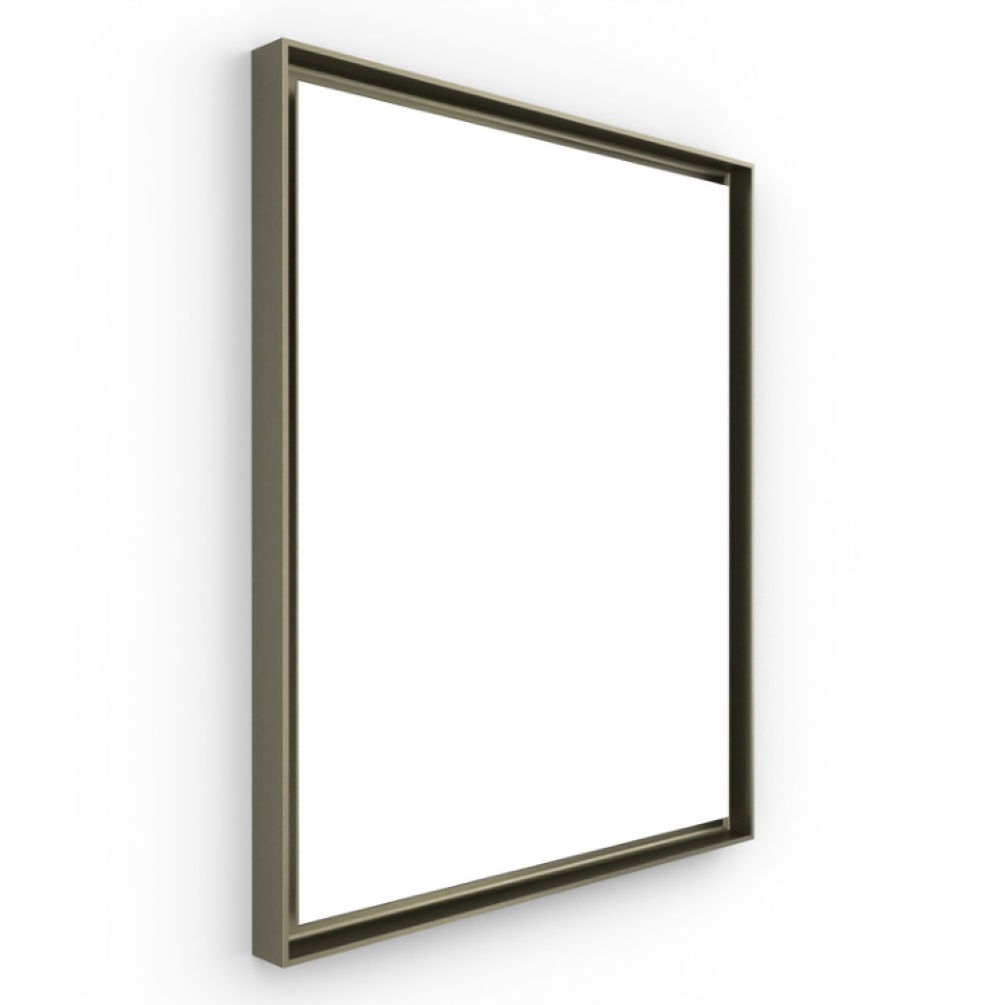 Product Cut out image of Origins Living Brooklyn Brushed Bronze 750mm Rectangular Mirror on an angle