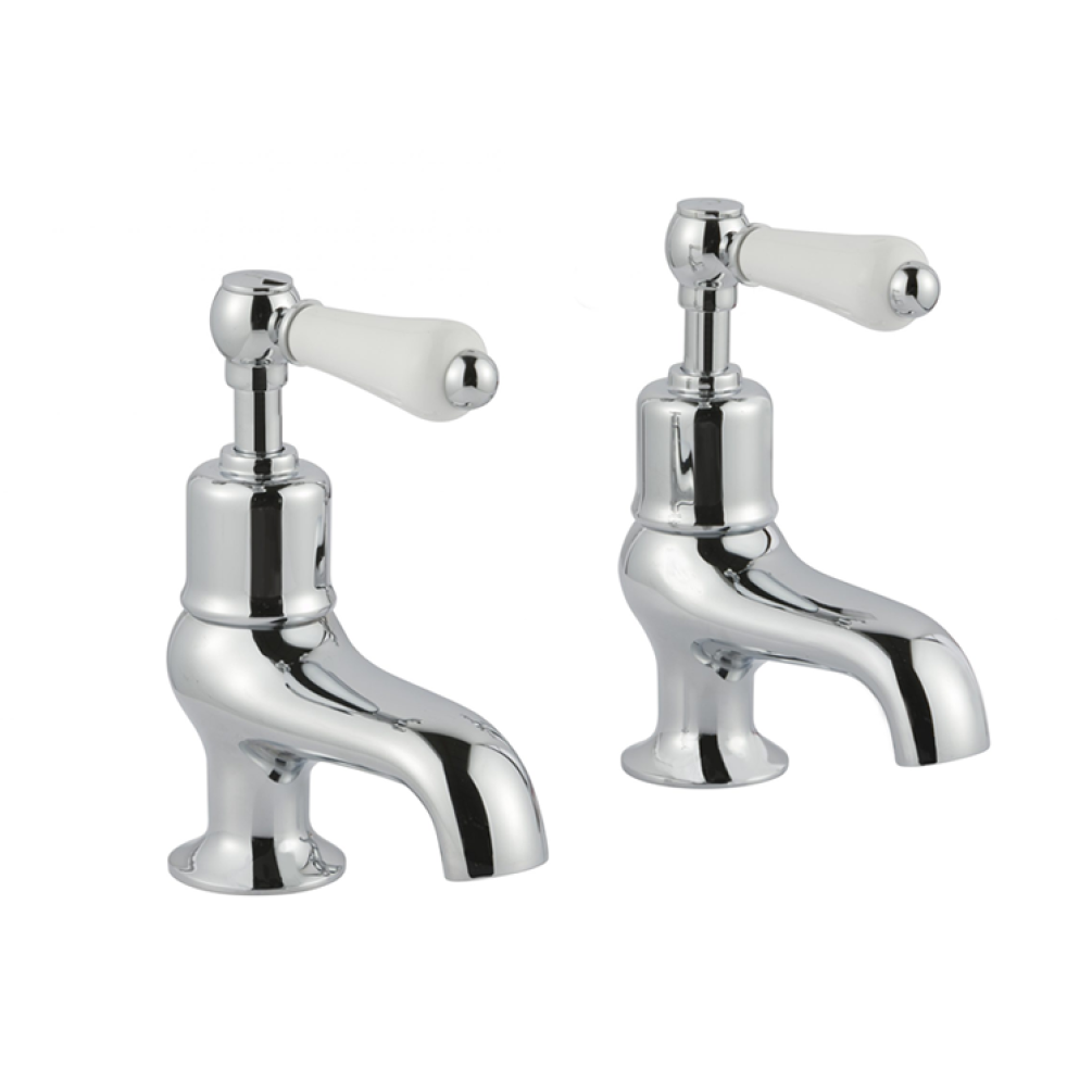 Photo of JTP Grosvenor Lever Chrome Bath Taps - White Levers Cutout