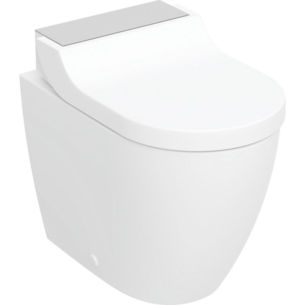 Product cut out image of Geberit AquaClean Tuma Comfort Floorstanding Back to Wall Toilet -  Brushed Stainless Steel - 146.310.FW.1