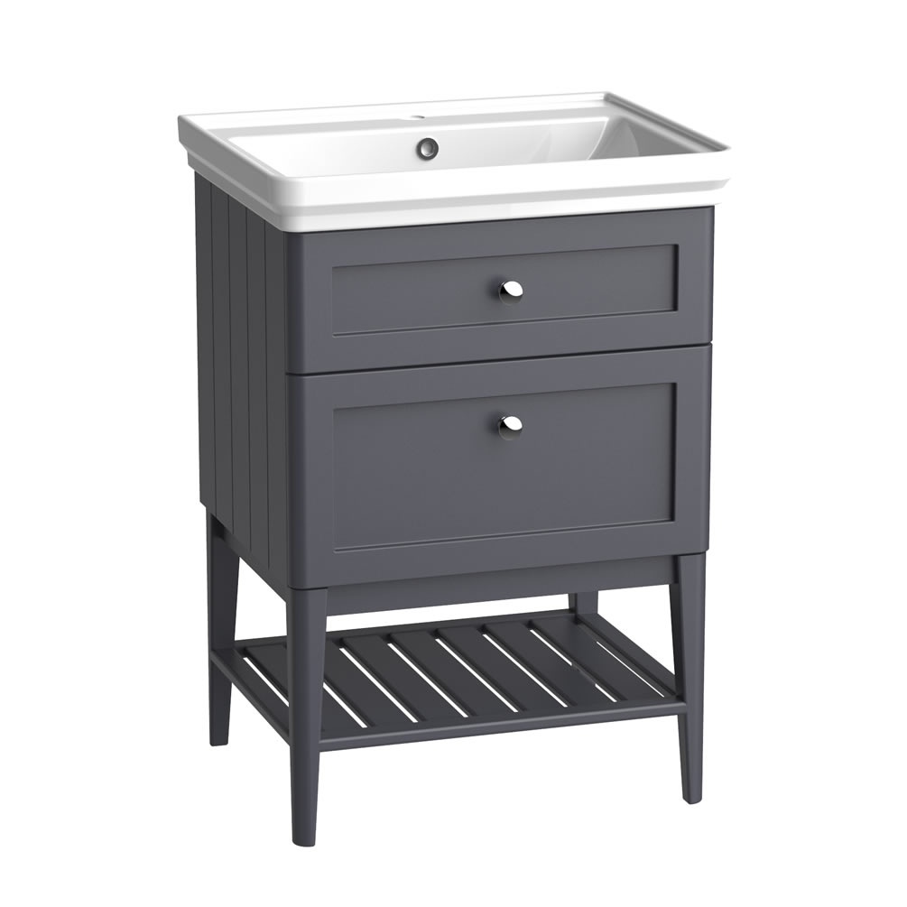 Tavistock Marston 600mm Matt Dark Grey Washstand & Basin