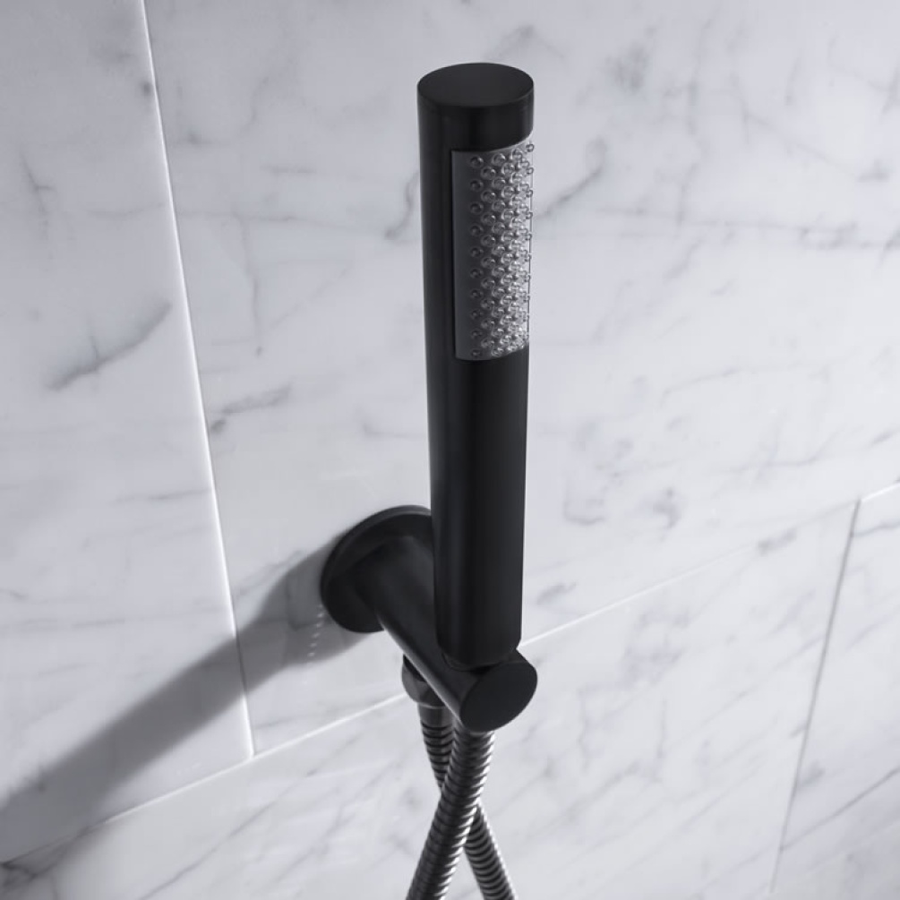 Close up product image of the Crosswater MPRO Matt Black Handset Package