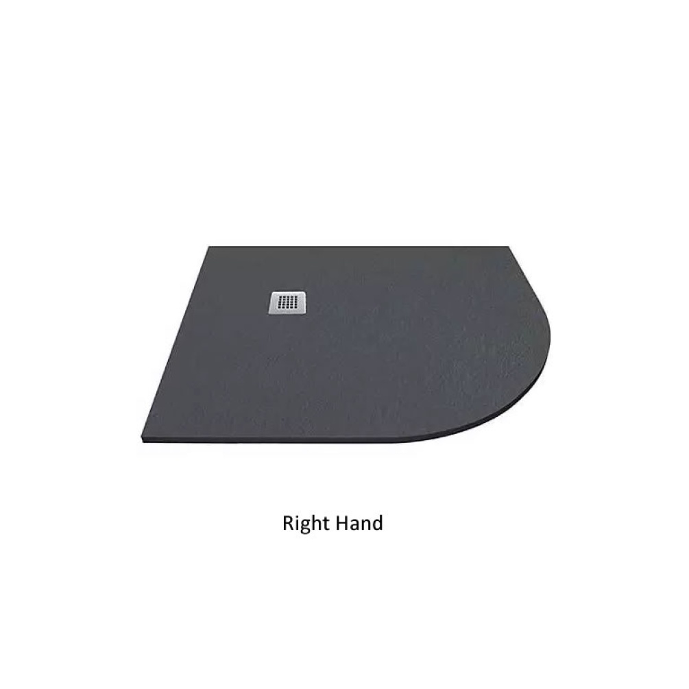 Cutout image of Tissino Giorgio2 Graphite Slate 1200 x 900mm Stone Resin Offset Quadrant Shower Tray right handed