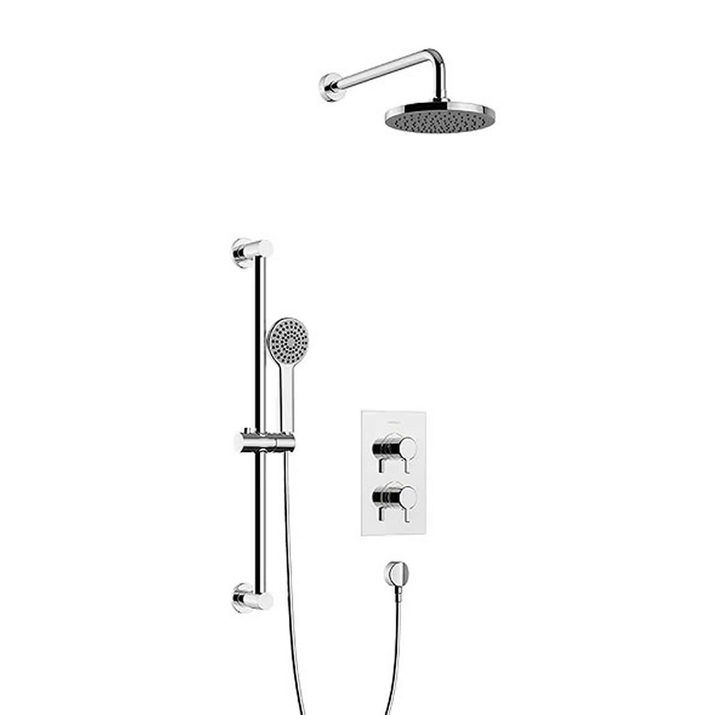 Heritage Dartmouth Chrome Concealed Shower With Fixed Head & Flexible Kit