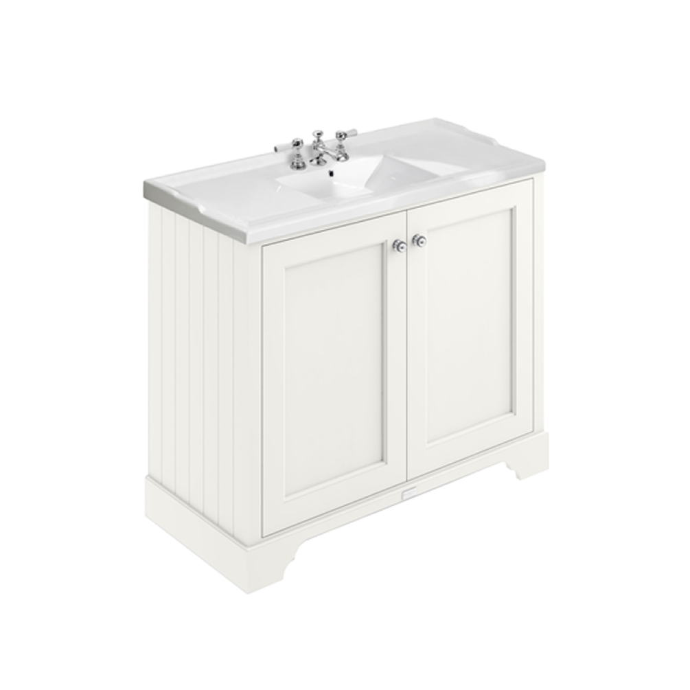 Photo of Bayswater Pointing White 1000mm 2 Door Vanity Unit & Basin - 3TH