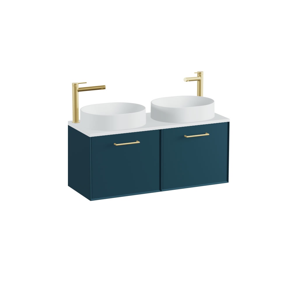 Vado Safari Smooth 1000mm Atlantic Blue Wall Hung Vanity Unit & Arctic White Worktop
