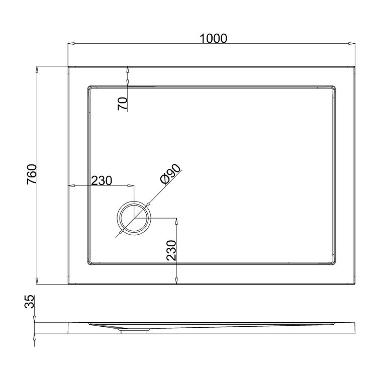 Zamori 35mm Rectangular 1000x760 Shower Tray Sanctuary Bathrooms
