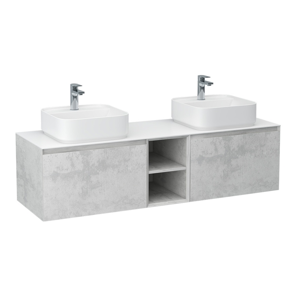 Imex Ravine Natural Stone 1500mm Wall Mounted 2 Drawer Vanity Unit Cut Out