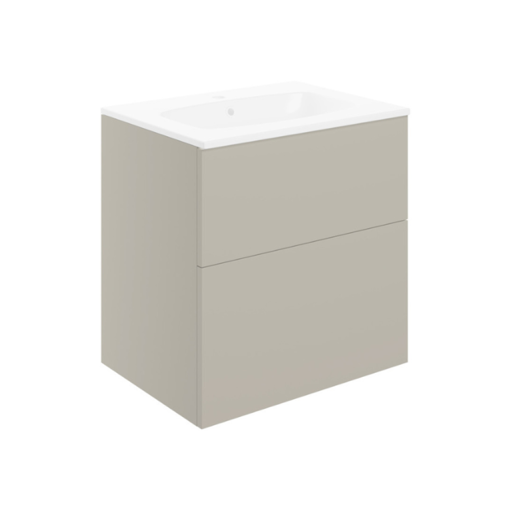 Camden Matt Latte 610mm 2 Drawer Wall Hung Vanity Unit