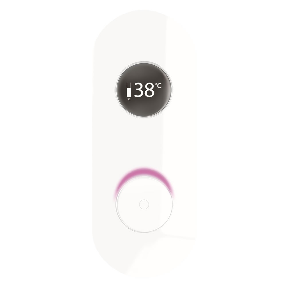 Cutout image of TED TOGO Matt White Oval Dual / Triple Outlet Digital Shower Valve