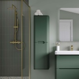Apex Matt Sage Green 350mm Wall Hung Tall Storage Unit - Lifestyle