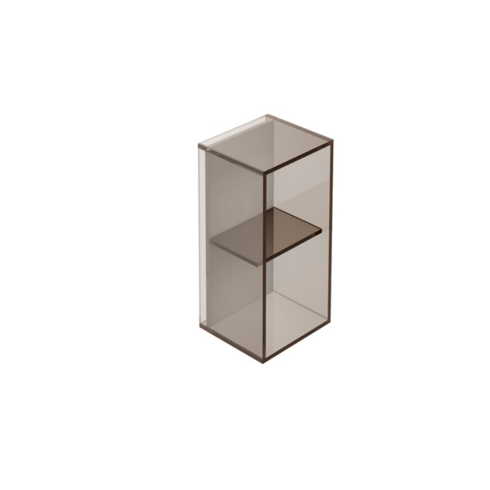 Product Cut out image of the Origins Living Rectangular Pier Bronze Glass 2 Box Shelf