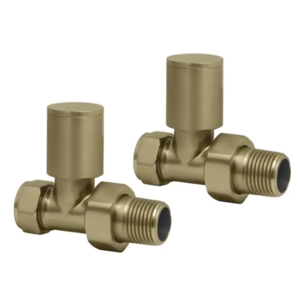Crosswater Brushed Brass Straight Radiator Valves