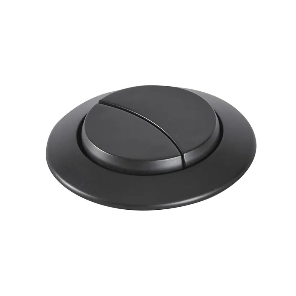Product cut out image of the Tavistock Black Round Dual Flush Button