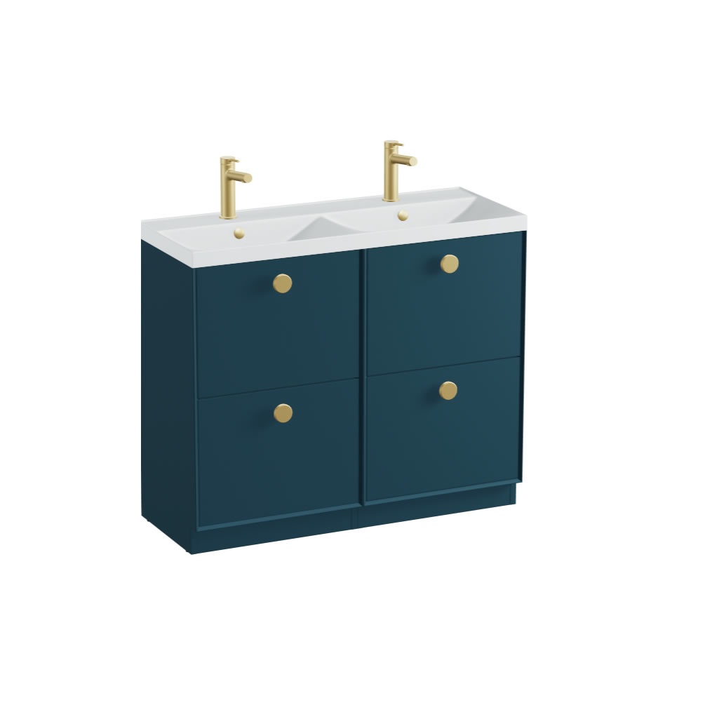 Vado Safari Smooth 1000mm Atlantic Blue Floor Mounted Vanity Unit & Mineral Basin