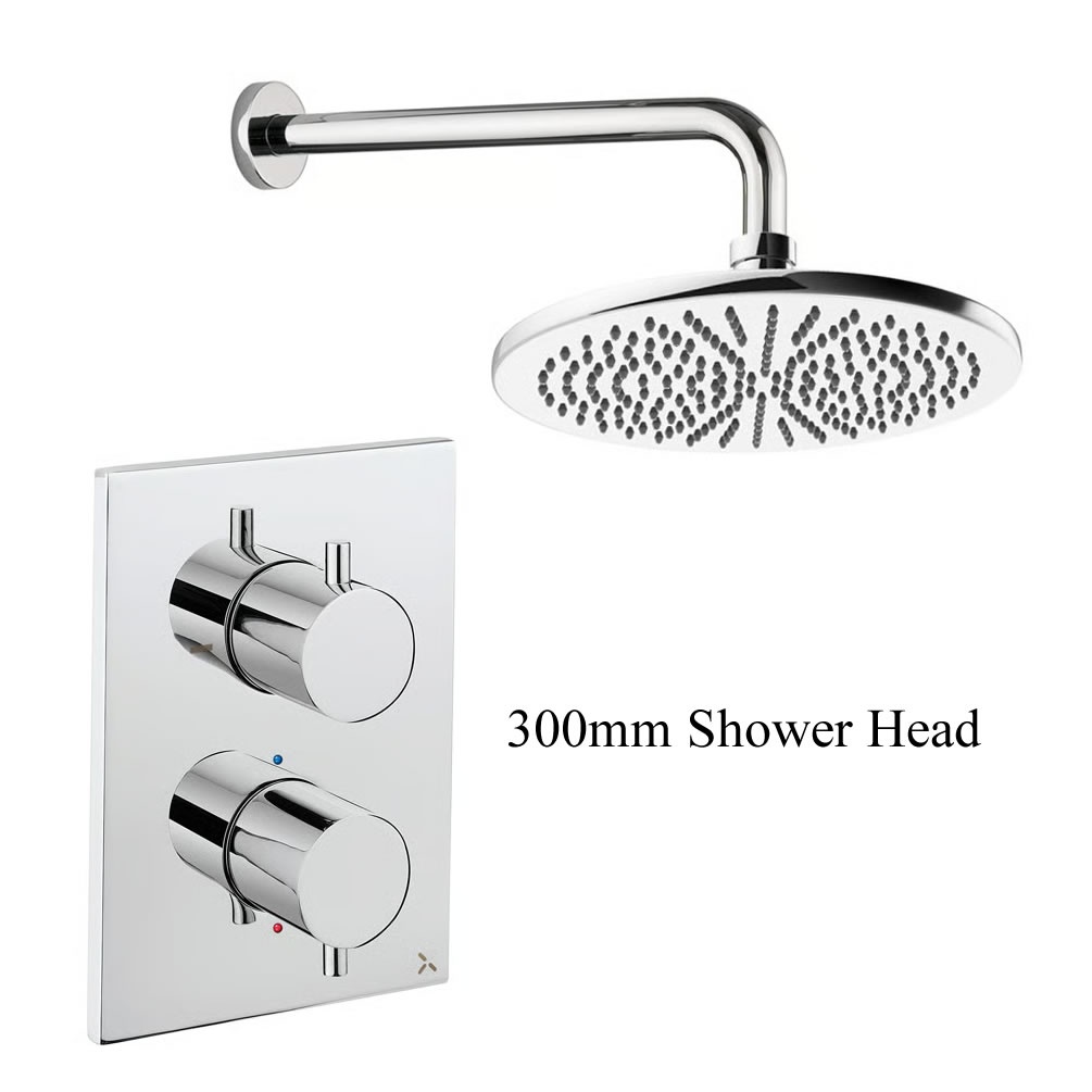 Cutout image of Crosswater Crossbox Chrome Single Outlet Rainfall Shower Set 300mm head