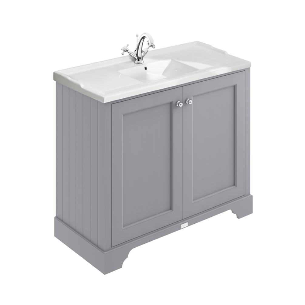 Photo of Bayswater Plummett Grey 1000mm 2 Door Vanity Unit & Basin - 1TH
