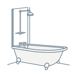 iconography image of a freestanding shower bath