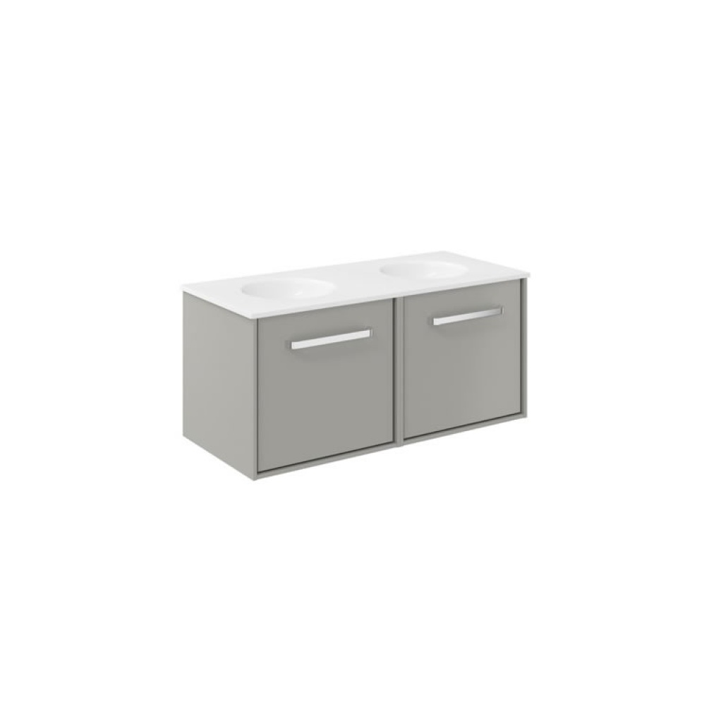 Cutout image of Crosswater Infinity 1000mm Storm Grey Wall-Hung Vanity Unit & Double Basin