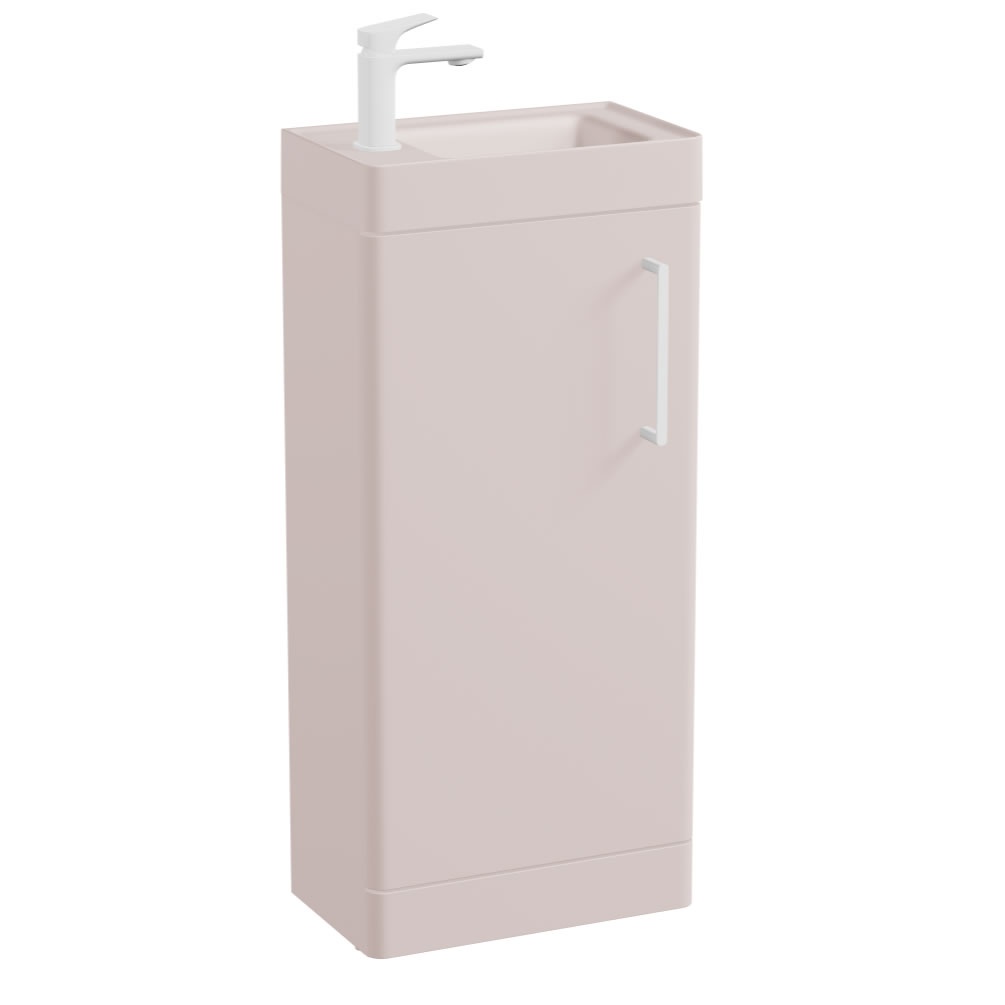 Vado Cameo Pink Clay 400mm Floorstanding Vanity Unit & Basin - Left Hand