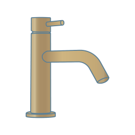 iconography image of a brass coloured bathroom tap
