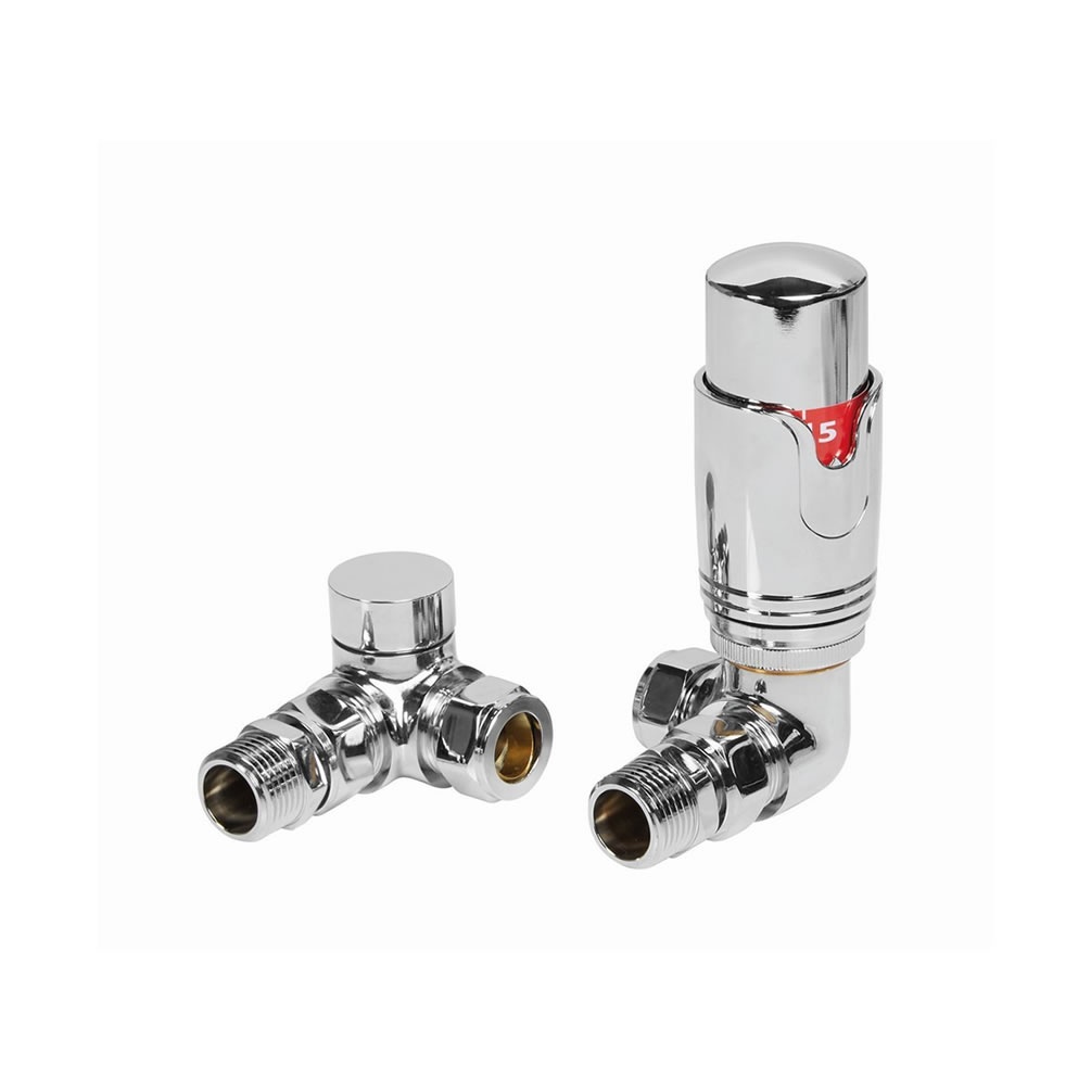 Cutout image of Redroom by Barwick Chrome Corner Thermostatic Radiator Valves