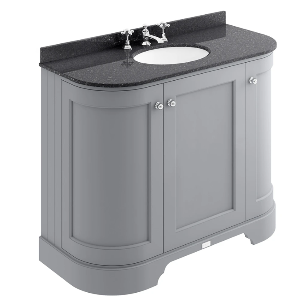 Bayswater Plummett Grey 1000mm 3 Door Curved Unit & Worktop