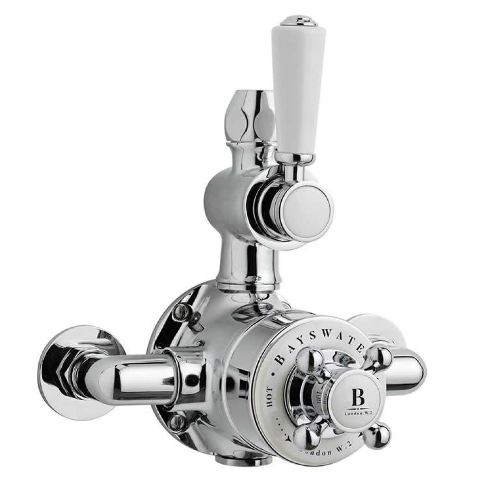 Photo of Bayswater White & Chrome Single Outlet Exposed Shower Valve