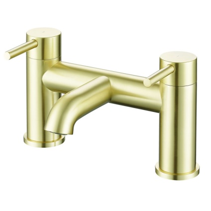 Cutout image of Sanctuary Apex Brushed Brass Deck-Mounted Bath Filler