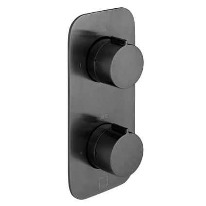 Cutout image of Vado Individual Altitude Brushed Black Single Outlet Thermostatic Shower Valve