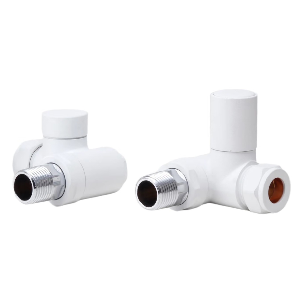 Crosswater Matt White Dual Fuel Corner Valves Cut Out