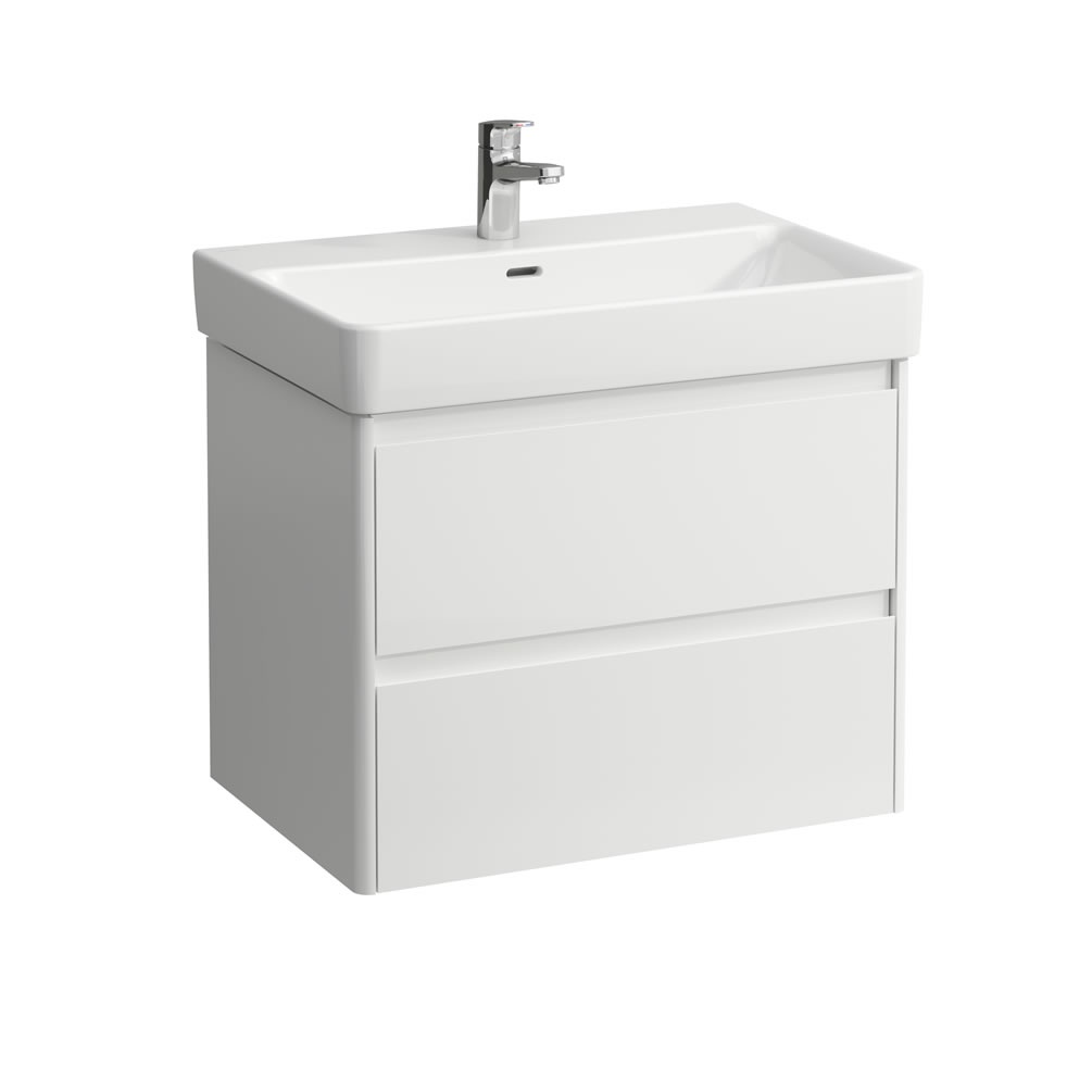 Cutout image of Laufen Base 2.0 Gloss White 700mm Wall-Hung Vanity Unit & Basin