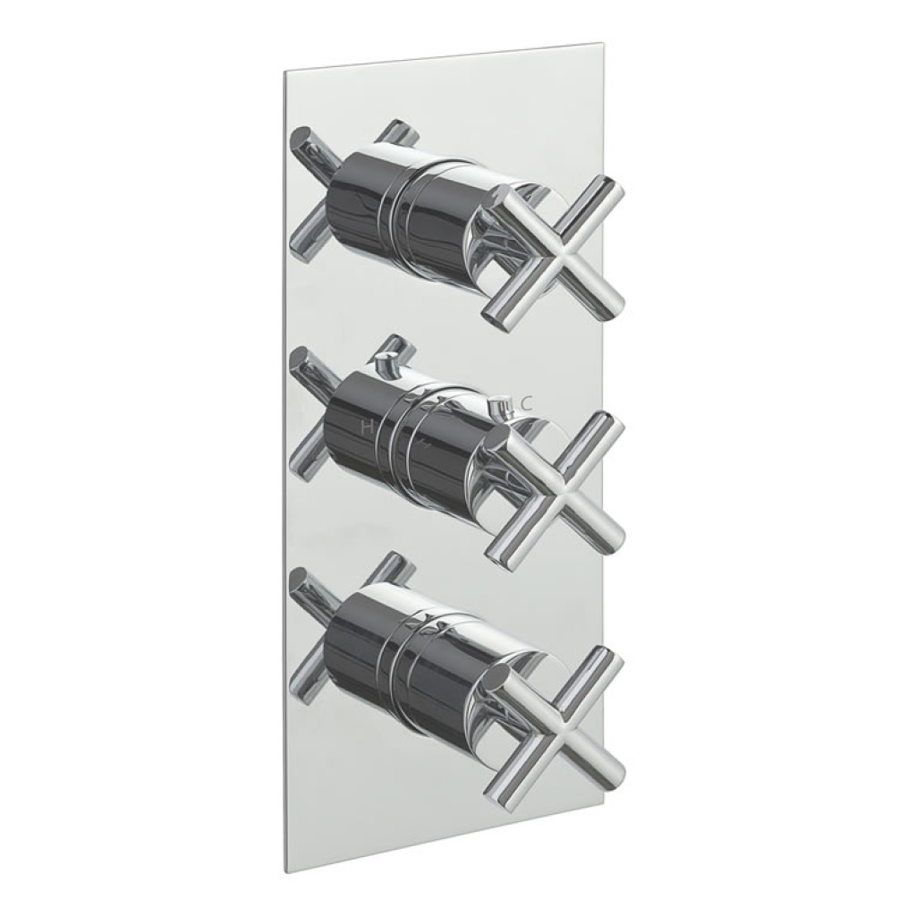 JTP Solex Chrome Triple Outlet Thermostatic Shower Valve