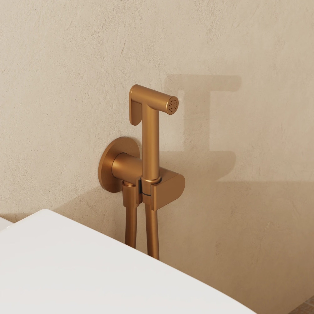 Crosswater Brushed Bronze Douche Set with Handset & Holder Lifestyle