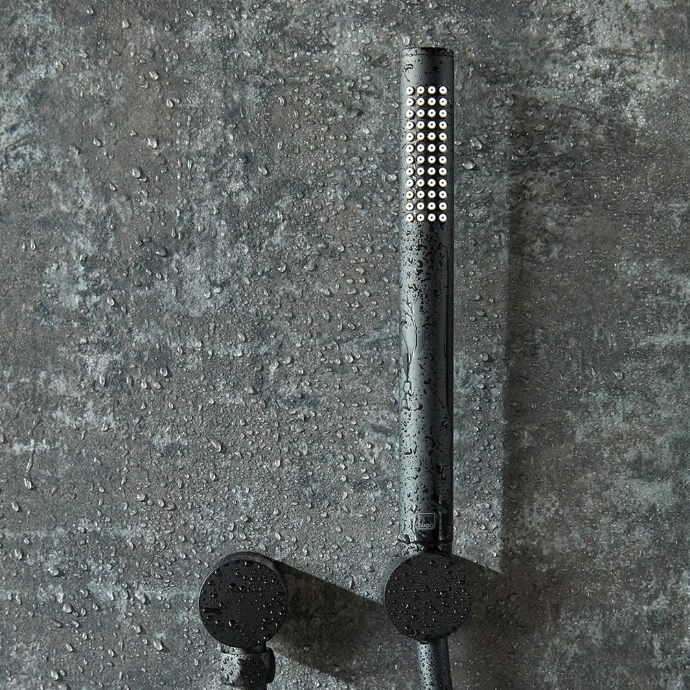 Vado Safari Matt Black Single Function Mini Shower Kit - Lifestyle Image