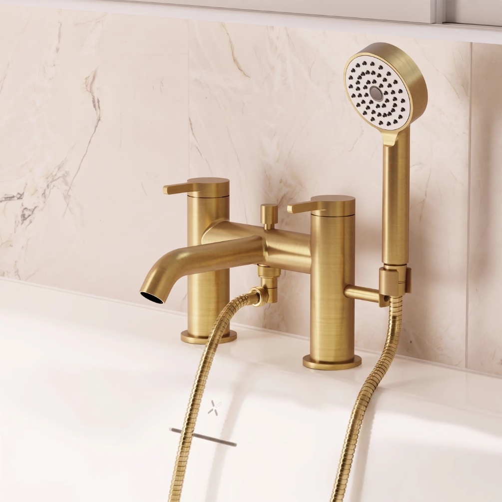 Crosswater Mada Brushed Brass Bath Shower Mixer Lifestyle