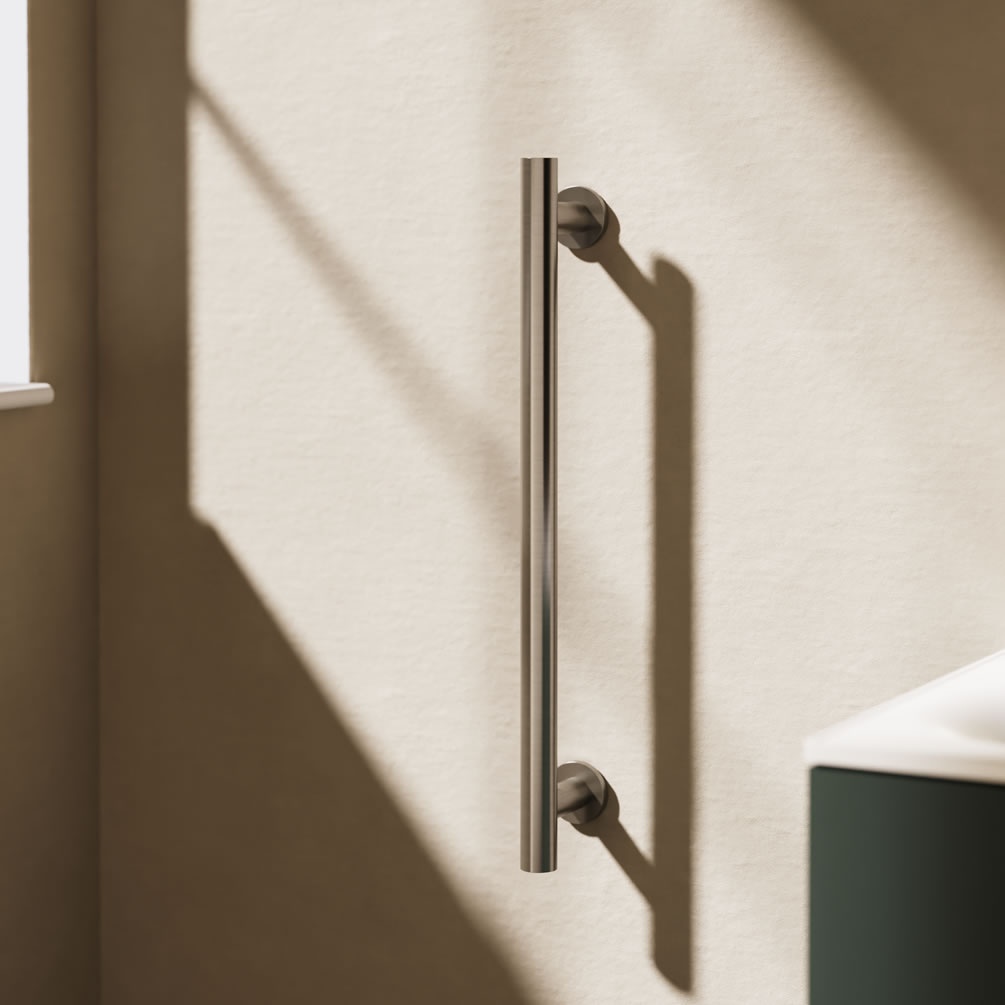 Lifestyle image of Crosswater Brushed Nickel 600mm Grab Bar