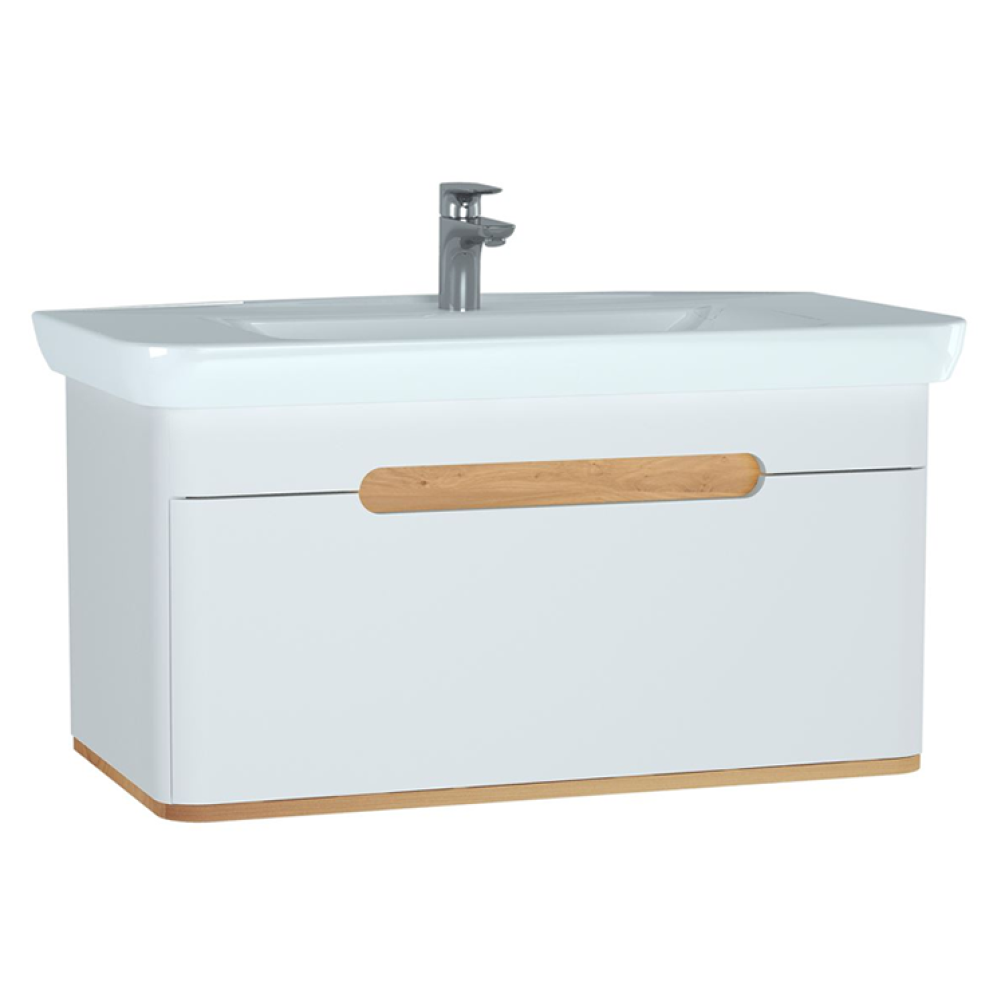 Photo of Vitra Sento Matt White 1000mm Single Drawer Vanity Unit Cutout