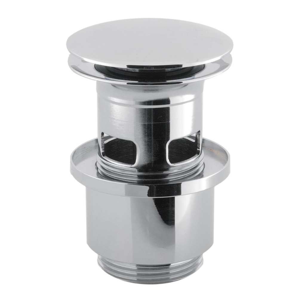 Product Cut out image of the Crosswater Slotted Chrome Basin Click-Clack Waste