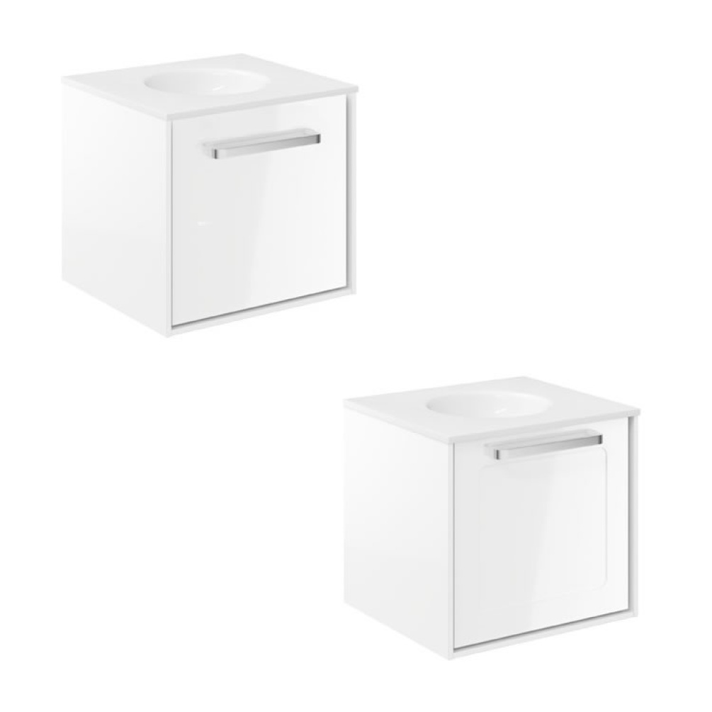Cutout image of Crosswater Infinity 500mm White Gloss Wall-Hung Vanity Unit & Basin