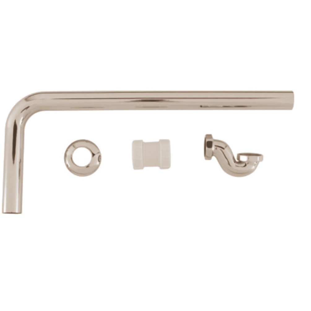 BC Designs Nickel Exposed Low Bath Trap & Adaptor Cut Out