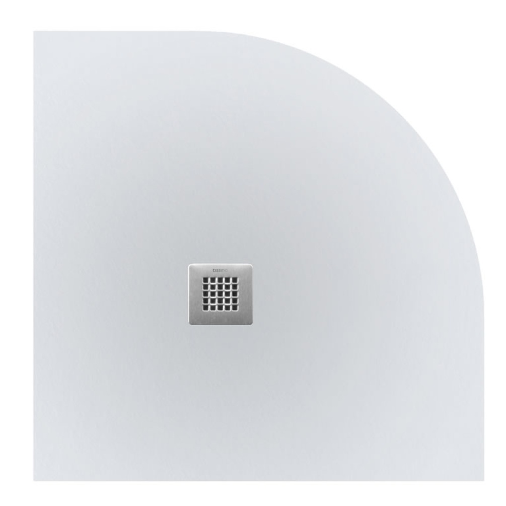 Cutout image of Tissino Giorgio2 White Slate 800mm Stone Resin Quadrant Shower Tray